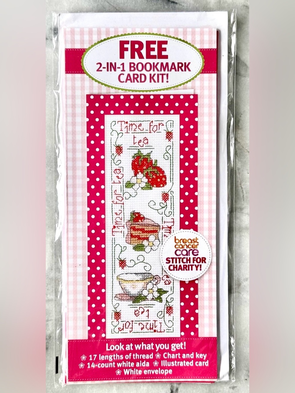 NEW Time For Tea Bookmark Card Counted Cross Stitch Kit Intermediate Media Co.